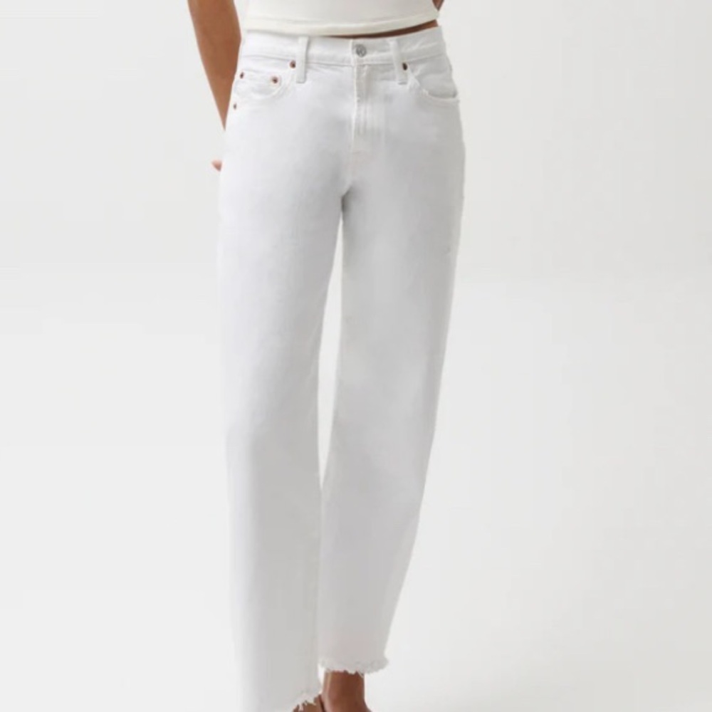 PISTOLA LEXI MID RISE BOWED STRAIGHT JEAN - LUXE WHITE VINTAGE ( NWT) Size 32